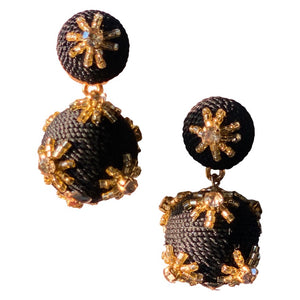 Gilded Black & Gold Lantern Earrings