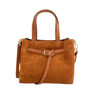 Suede Carlota Handbag | Brown