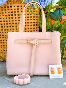 Suede Carlota Handbag | Pink Blush