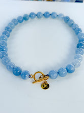 Load image into Gallery viewer, Blue Aquamarine Gemstone Knotted Necklace
