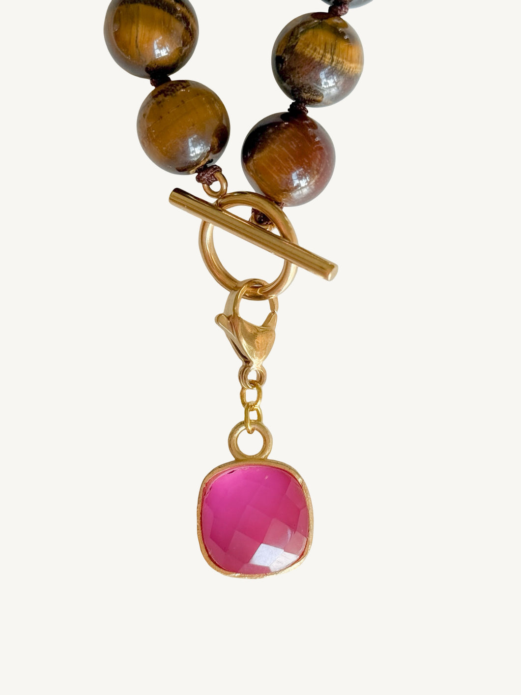 Fuchsia Square Glass Pendant