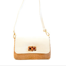 Cargar imagen en el visor de la galería, Isabella Petite  Raffia Handbag | White

