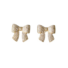 Load image into Gallery viewer, Rose Gold Metal Bow Stud Earrings
