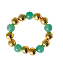 Cargar imagen en el visor de la galería, Green Aventurine and Gold Bracelet
