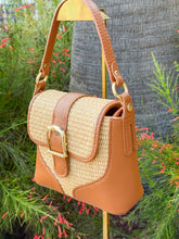 Load image into Gallery viewer, Josephine Raffia Shoulder Handbag | Brown
