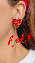 Charger l&#39;image dans la galerie, Sweetheart Stud Earrings | Red
