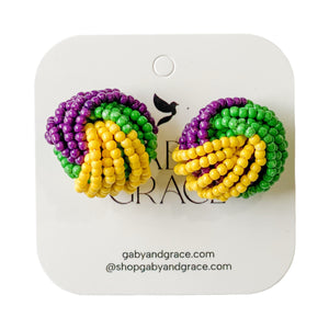 Mardi Gras Knott Stud Earrings