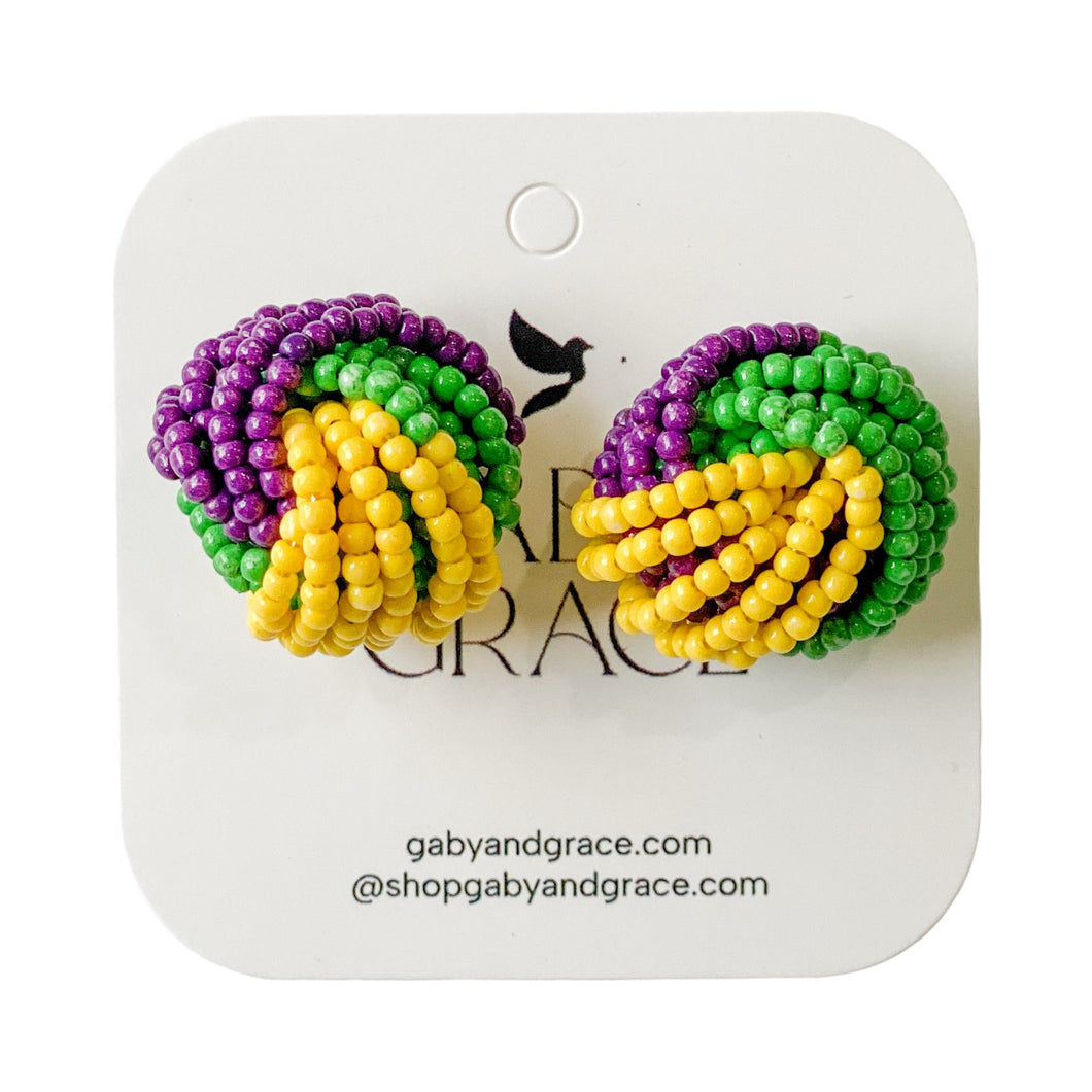 Mardi Gras Knott Stud Earrings