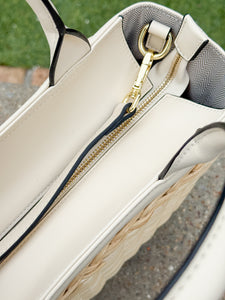 Charleston Rattan Handbag | Ivory