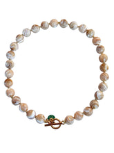 Load image into Gallery viewer, Mother of Pearl Knotted Gemstone Necklace
