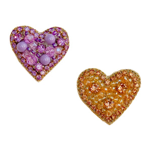 Ball High School Mixed Gold and Purple Sweetheart Stud Earrings