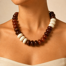 Load image into Gallery viewer, Rondelle Chunky Resin Bead Statement Necklace | Fall Colors
