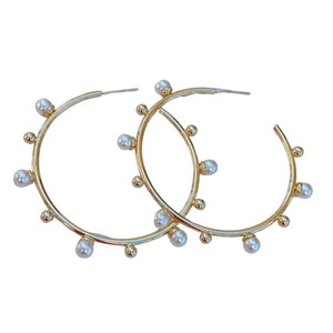 Anne Marie Pearl Hoop Earrings