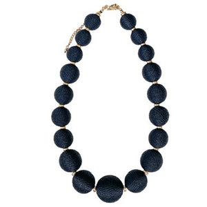 Genevieve Raffia Necklace | Black