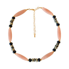 Cargar imagen en el visor de la galería, Pink Jade and Dalmatian Jasper Necklace
