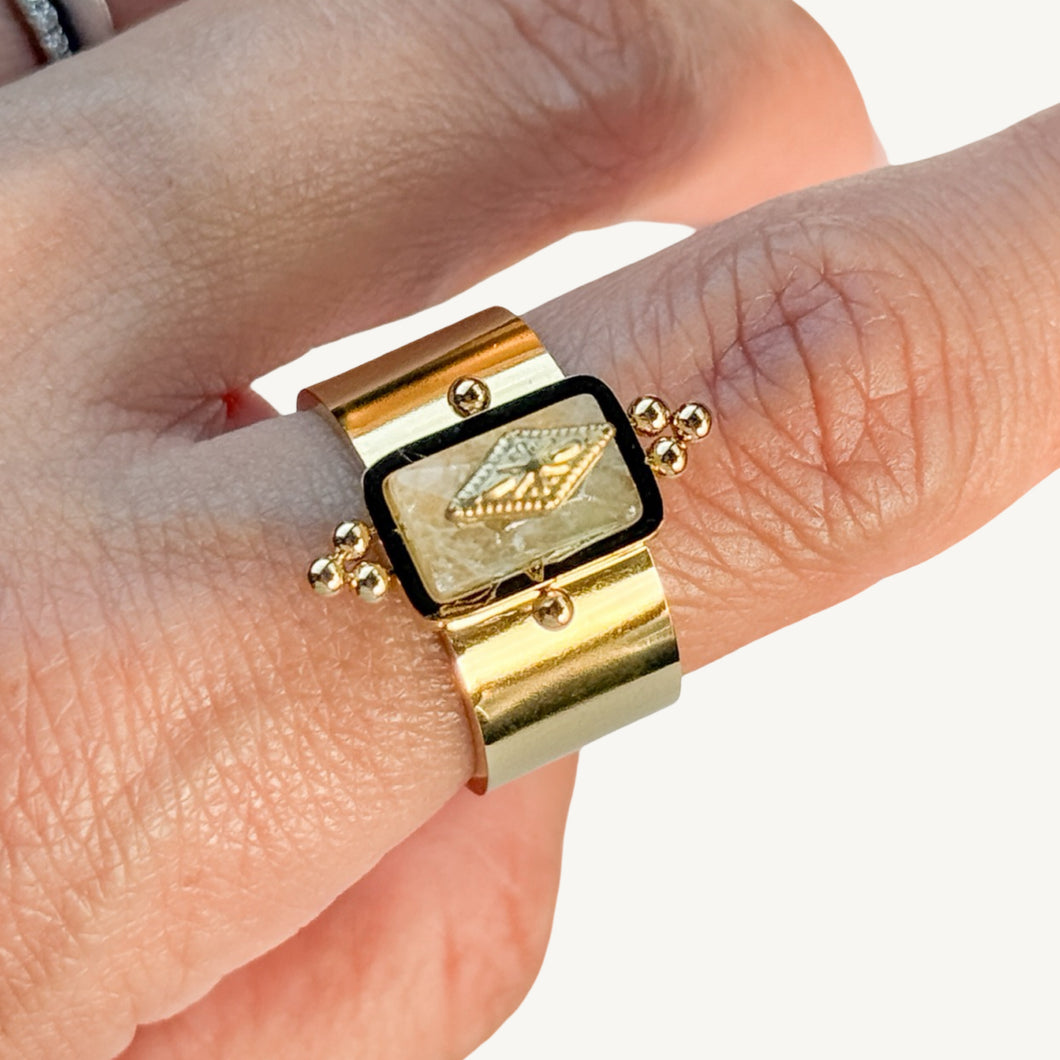 Yellow Jade Ring