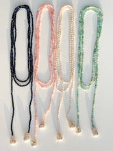 Load image into Gallery viewer, Isabella Semi-Precious Stone &amp; Baroque Pearl Wrap Necklace | Rose Quartz

