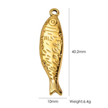 Load image into Gallery viewer, Fish Gold Charm Pendant | Large 1.5 Inch

