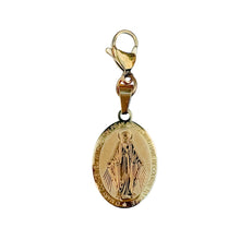 Load image into Gallery viewer, Virgin Mary Oval Gold Charm Pendant

