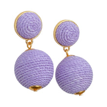 Charger l&#39;image dans la galerie, Lantern Raffia Earrings | Lilac
