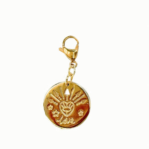 Love Round Coin Pendant