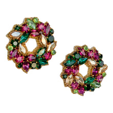 Load image into Gallery viewer, Mardi Gras Wreath Earrings
