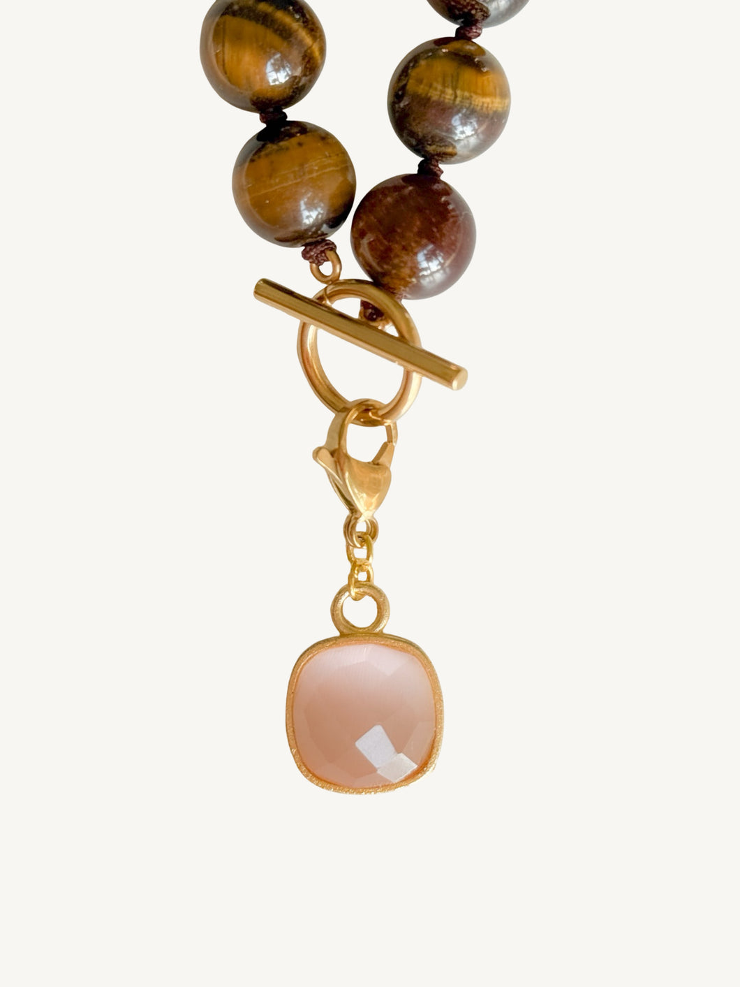 Rose Cat Eye Square Pendant