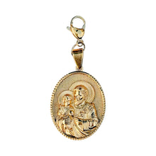 Cargar imagen en el visor de la galería, St. Joseph and Baby Jesus Gold Coin Charm Pendant
