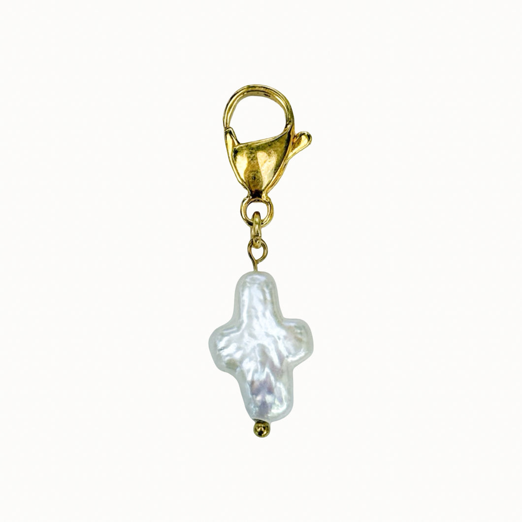 Mother of Pearl Dainty Cross Charm Pendant