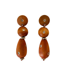 Load image into Gallery viewer, Autumn Wooden Drop Earrings
