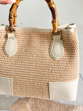 Load image into Gallery viewer, Bamboo Handle Raffia  Handbag | Ivory
