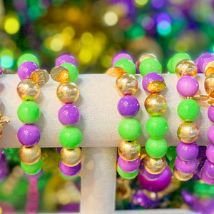 Candace Bracelet Mardi Gras Edition & Gold | 12mm