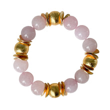 Cargar imagen en el visor de la galería, Pink Jade Gold Bracelet
