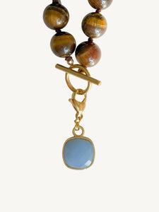 Blue Lace Calcedony Stone Square Pendant