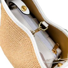 Cargar imagen en el visor de la galería, Julia Raffia and Leather Handbag | White
