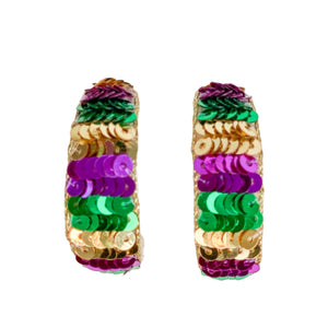 Mardi Gras Dazzling Hoop Earrings