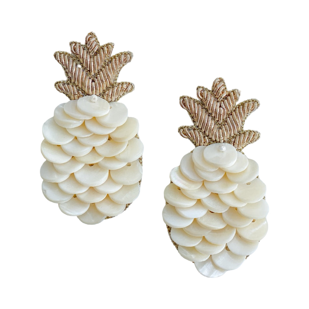 Maui Pineapple Seashell Earrings
