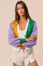 Charger l'image dans la galerie, Mardi Gras Long Sleeve Sweater with Sequins
