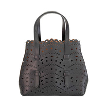 Load image into Gallery viewer, Mini Mia Perforated Leather Handbag | Black
