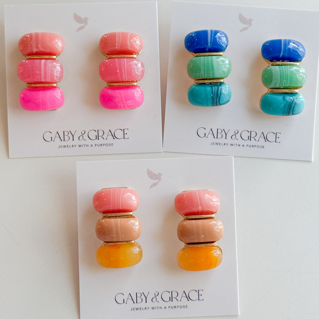 Summer Bliss Stud Stone Earrings