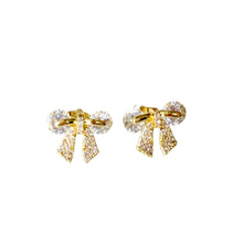 Load image into Gallery viewer, Louis Gold Metal Bow Stud Earrings
