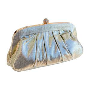 Satin Evening Handbag | Gold Metallic