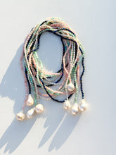 Load image into Gallery viewer, Isabella Semi-Precious Stone &amp; Baroque Pearl Wrap Necklace | Rose Quartz
