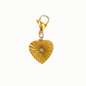 Gold Heart Burst Charm Pendant