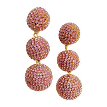 Load image into Gallery viewer, Pave Triple Lantern Earrings | Rose
