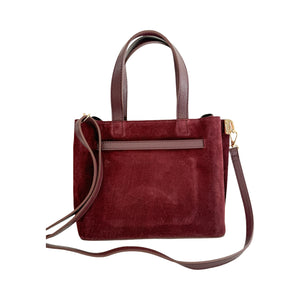 Suede Carlota Handbag | Burgundy