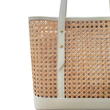 Load image into Gallery viewer, Riviera Large Cane Rattan Handbag | Ivory
