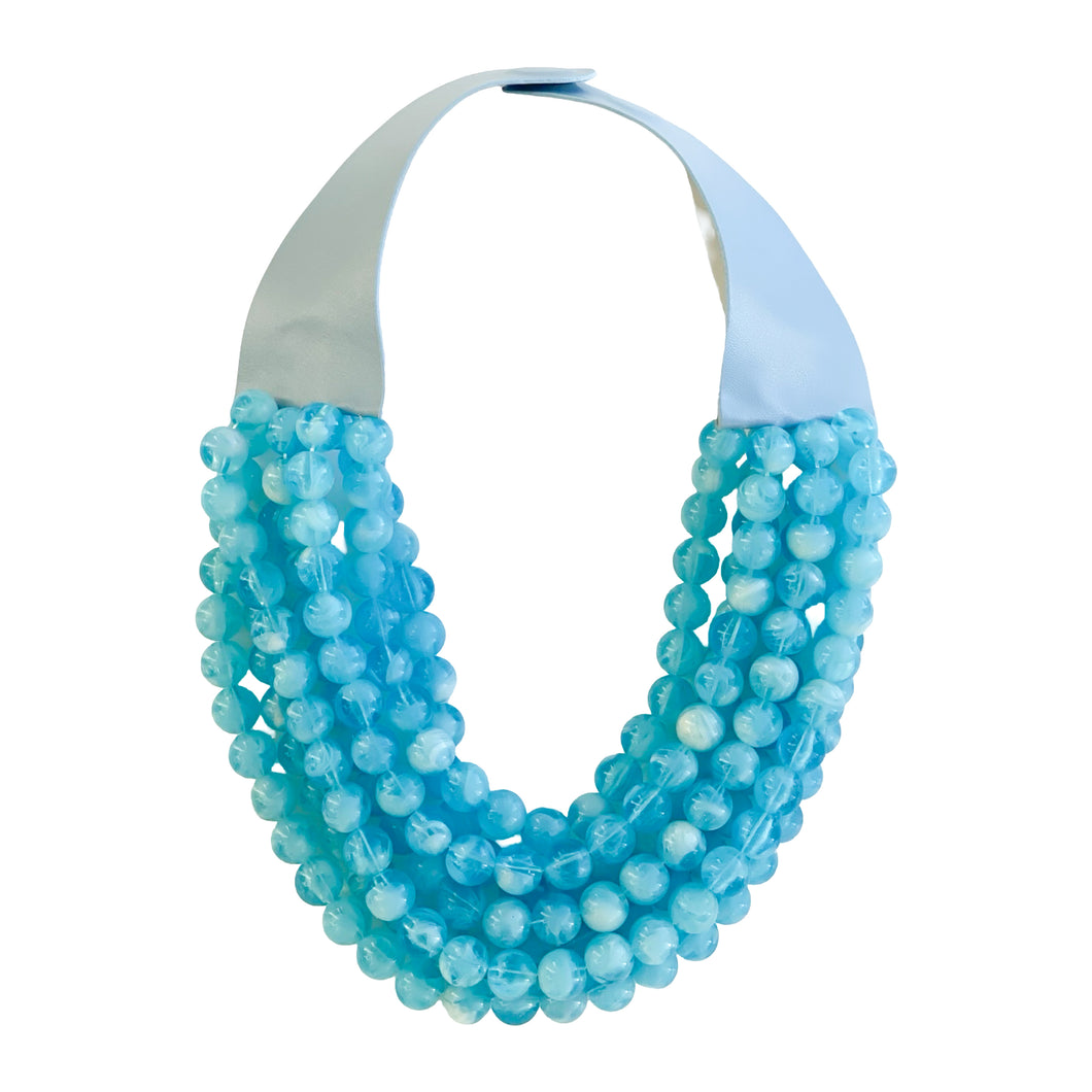 Shannan Beaded Layered Necklace | Ocean Blue