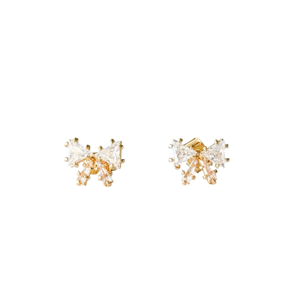 Carmella Gold Metal Bow Stud Earrings
