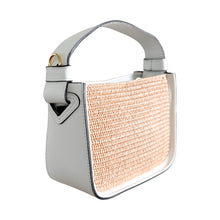 Load image into Gallery viewer, Caterina Raffia and Leather Handbag | White
